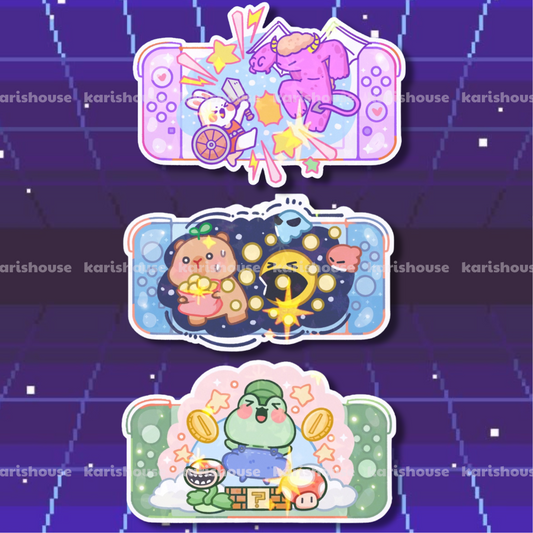 Nintendo Sticker Glitter Die Cut