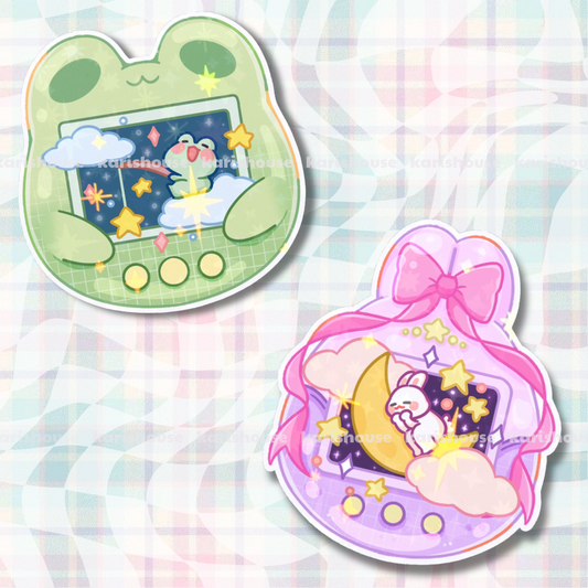 Tamagotchi Sticker Glitter Die Cut