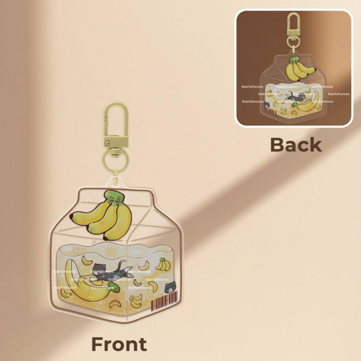 Yellow Milk Box Acrylic Epoxy Keychain