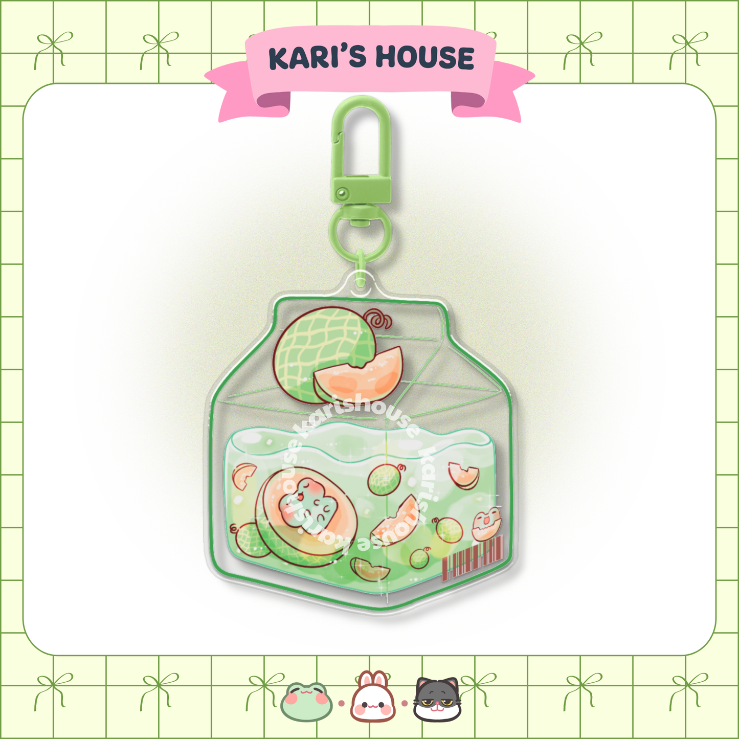 Green Milk Box Acrylic Epoxy Keychain
