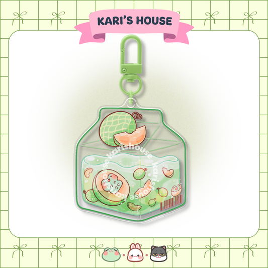 Green Milk Box Acrylic Epoxy Keychain